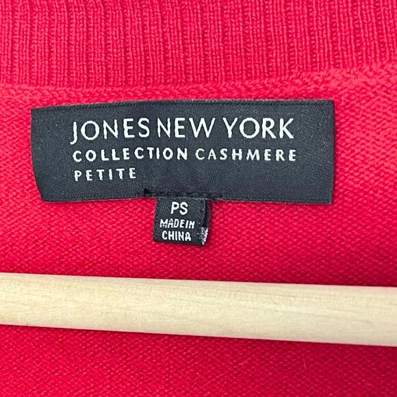 Jones New York Cashmere Sweater NWT Womens PS Cherry Red Chic Luxury Old Money - Picture 6 of 10